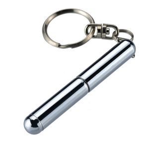 2017 Sleutelhanger Telescoping Hot Outdoor Dikke Mini Intrekbare Pen Roestvrij staal Metalen Balpen Draagbare Opmerking Keychain