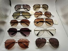 Fashion Metal Frame Lunettes de soleil Hommes Pilot Sun Glasses Stalle Summer Eyeglass Wholsale UV400 Protection en tournée DHL gratuite