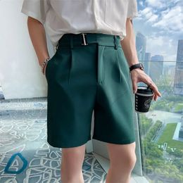 2017 Koreaanse stijl zomer heren rechte shorts met eenvoudige slim fit zakelijke formele kleding ademende korte heren S-3XL 240219