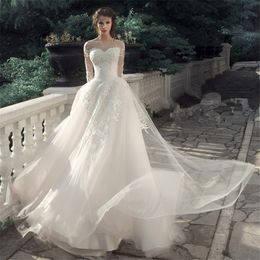 Robes de mariée en dentelle robe de mariage robes de mariée sur mesure robes de mariée robe de noiva robes de mariée longues illusion de luxe