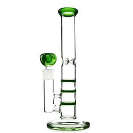 Gekleurde heady glazen bong 3 layer drievoudige kampercreker waterpijpen waterleidingen rechte buis booreiland WP525