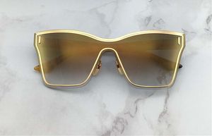 Vrouwen Cat Eye Zonnebril SILICA Bruin occhiali da sole Zonnebril Goud Flash Bril Eyewear Zon Nieuw met Doos