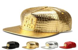 2017 Luxury 50cent Baseball Caps Faux Leather Gold Rhinestone Crocodile Strapback Hats Hip Hop DJ Rap Hats Men Women Gift7671574