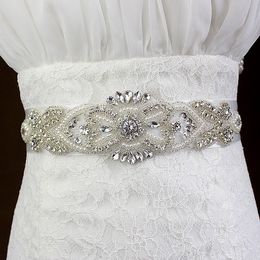 Nieuwe luxe kristal bruids sjerpen bruiloft riem strass parel kralen goedkoop gratis verzending in voorraad witte ivoor champagne