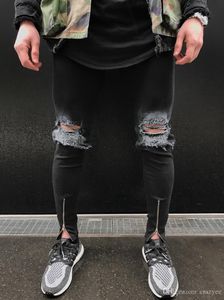 2017 Hombres Jeans Raya de alta calidad Slim Black Jeans para hombres Diseñador de moda Denim Skinny Jeans Hombres