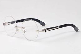 lunettes rondes pour hommes lentille claire mode sport lunettes de soleil pour hommes femmes corne de buffle pleine lunettes en bois sans monture avec boîte cas lunettes gafas