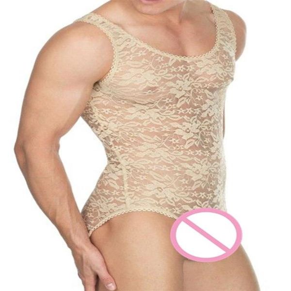 2017 hommes dentelle sexy sous-vêtements hommes sexy lingerie sous-vêtements transparent jockstrap dentelle mâle Gay271F