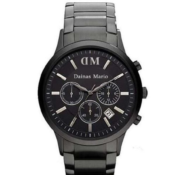 2017 Mens Fashion Classic Chronograph Gunmetal Ion Steel Black Men's Watch AR2453 AR2460 AR2461 ORIGINAL BOX299V