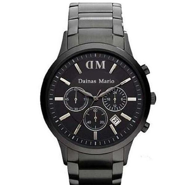 2017 hommes mode classique chronographe Gunmetal Ion acier noir montre pour hommes AR2453 ar2460 ar2461 boîte d'origine 196L