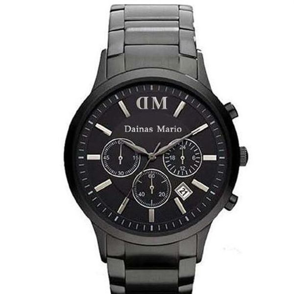 2017 hommes mode classique chronographe Gunmetal Ion acier noir montre pour hommes AR2453 ar2460 ar2461 boîte d'origine 2623