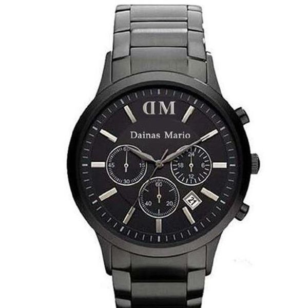 2017 hommes mode classique chronographe Gunmetal Ion acier noir montre pour hommes AR2453 ar2460 ar2461 boîte d'origine 2295