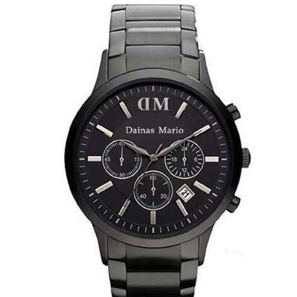 2017 hommes mode classique chronographe Gunmetal Ion acier noir montre pour hommes AR2453 ar2460 ar2461 boîte d'origine 305P