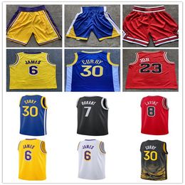 Heet geperst basketbalshirts Jeugd Kinderen LeBron 23 6 James 8 24 BRYANT Stephen 30 Curry Jayson Tatum Kevin Durant 23 Michael 33 Bird DeMar DeRozan