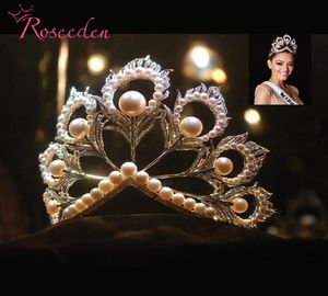 2017 Miss Univers Diadèmes et Couronnes Géant Grand Concours Strass Perles Miss Monde Couronne RE484 C181120013758562