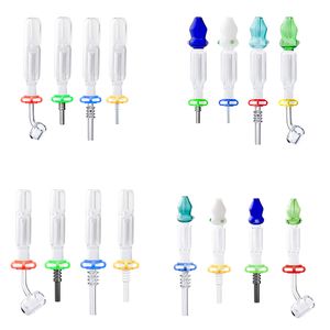 NC007 Pipes En Verre De Narguilé 10mm 14mm 18mm Tuyau De Fumer Quartz En Céramique Nail Tip Clip En Ligne Eau Perc Dab Rig Bong