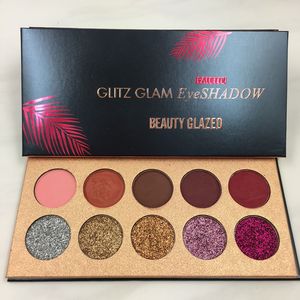 2017 Nouveau 10 Couleurs Glitterinjections Pressé Shimmer Mat Glitters Fard À Paupières Diamant Arc-En-Maquillage Cosmétique Ombre À Paupières