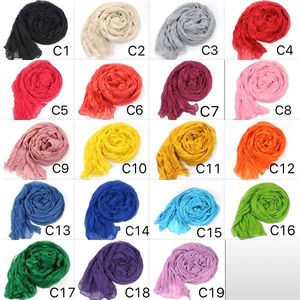 19 écharpes longues pliées de couleur pure femmes foulards infini cou anneau dames châle prix de gros