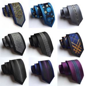 Recién llegado, corbatas delgadas de seda para hombre, corbata de moda de 6cm con lunares y rayas finas, corbata de cuello Floral para hombre, ropa Formal tejida, fiesta de boda de negocios