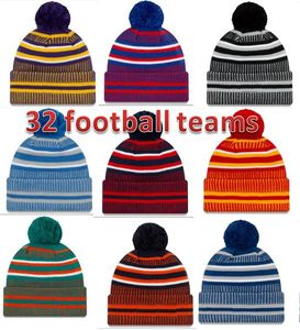 Nouvelle arrivée Sideline Bonnets Chapeaux Football américain 32 équipes Sport hiver ligne latérale casquettes en tricot Bonnet Bonnets tricotés drop shippping B01