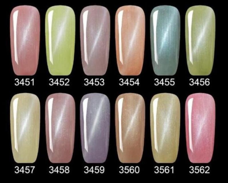 2017 New Arrival Mei-Charm 12 Kolory Diamond Cateye Do Paznokci Lakier 15ml UV Gel Polski Soak Off Nail Gel DHL 50 sztuk / partia