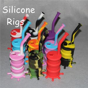 2017 Nouvelle Arrivée Mini Silicone Rigs Silicone Tuyau D'eau Silicone bongs tuyau d'eau en verre dix couleurs pour le choix livraison gratuite