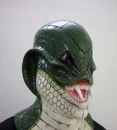 2017 Nouvelle arrivée Masques animaux à tête complète adultes réalistes Masque en caoutchouc en caoutchouc de snake de sage de fantaisie Masque pour Halloween Costu8023682