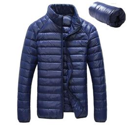 Nouveau automne hiver duvet de canard veste hommes Ultra léger décontracté plume manteau imperméable léger duvet Parkas hommes vêtements d'extérieur 3XL