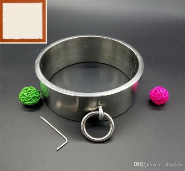 2017 nouveaux jouets sexuels BDSM Sm de luxe en acier inoxydable collier robuste en fer épais collier de verrouillage miroir poli 1260992