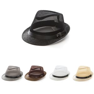 2017 nieuwe Britse hoeden voor mannen vrouwen zomer zon hoed volwassenen jazz cap stro mesh riem hoed fedora hoeden trilby cap gh-5