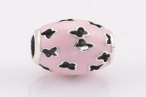 2017 nouvelles perles papillon avec émail rose clair perle de charme animal en argent sterling 925 bijoux fins pour bracelet européen bricolage Maki1511139
