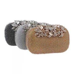 Nueva moda BlingBling cristales de diamante mujeres bolsos de fiesta nupcial bolsos de mano de noche negro/plata/oro con cadenas