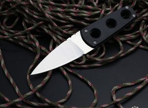 Couteau à lame fixe Super Edge AUS-8A Lames à bords simples Full Tang Black G10 Poignée Couteaux droits avec Kydex