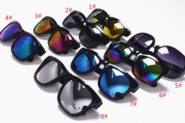 2017 nouvelles lunettes de soleil à film couleur femmes lunettes de soleil réfléchissantes lumineuses tendance de la mode lunettes de soleil en plein air DO26