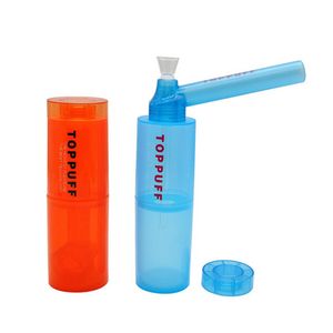 Agua portátil Tubo de mano Top Puff Toppuff Quemador de aceite Dab Rig Plataformas para fumar Dab Herb Plastic Arylic Waterpipe Bong