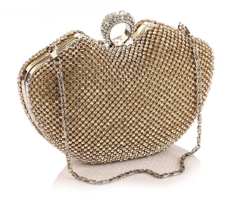 New Design Bridal Hand Bags Party Bags Wedding Handbag Diamond Clutch Messenger Purse Chain Shoulder Bag Bolsa Feminina Purse