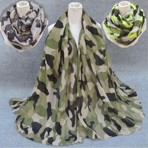 Designer Camouflage Voile coton infini écharpe couleur fluorescente mode cercle écharpe grande taille longues écharpes femmes autour des écharpes
