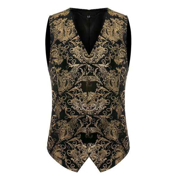 2017 Nouvelle Europe Design Men Blazer Vest Slim Fit Clets Silk Style Waistcoat Vests Fashion Floral Imprimé Colete Masculino