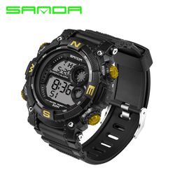 2017 Nueva Moda Sanda Marca Rey Estilo Reloj Deportivo Digital Impermeable Anti-Shock Lujo Led Digital Militar Chrono Relogio masculino