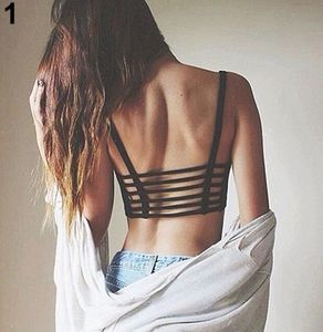 2017 New Fashion Women039s Sexy Bralette Caged Back Coup Coupez à lanières Bra Bra-Bralet Vest Crop Top1008337