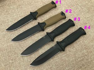 1 Unids GB G1500 Survival Straight knife 12C27 Black Titanium Coated Drop Point Blade Acampar al aire libre Senderismo Caza Cuchillos tácticos con Kydex