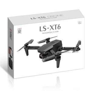 LSRC LS-XT6 4K HD Double Lentille Mini Drones Uav WiFi 1080p Transmission en Temps Réel FPV Drone Double Caméras Pliable RC Quadcopter Jouets De Noël