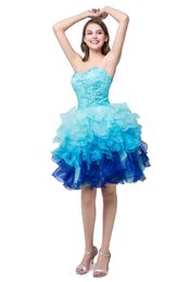 2019 NIEUW IN VOORRAAD 2-16 Sweetheart Organza Goedkope Korte Homecoming Jurken Sweetheart Graduation Dresse Party Prom Formele Toga QS1059