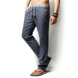 2017 nieuwe linnen broeken jonge mannen jogger broek casual Koreaanse versie tij grote losse zomer rechte mannelijke broek