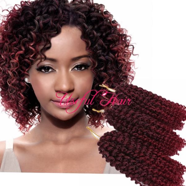 mali bob crochet trenzas extensiones de cabello ombre marrón rubio MALIBOB 8INCH MARLYBOB KINKY CURLY HAIR SYNTHETIC BARIDING loop