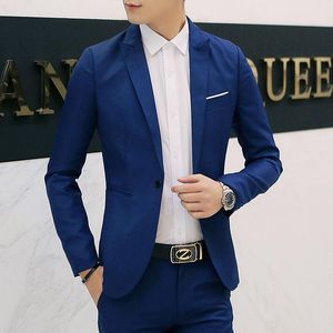 Nieuwe Mens Blazer Jas Mens Casual Slim Fit Pak Jassen Terno Masculino Mannen Casual Koreaanse jasje Hot Koop