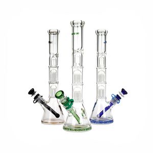 Phoenix Glass Smoking Water Bongs 7MM Beaker Bong Avec Ice Catcher Double 8 Bras D'arbre Perc 18.8mm Joint Bongs 14 pouces Recycler Tuyaux D'eau Shisha Narguilé