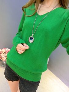 2022 New Plus Size 4XL Autumn Winter Cashmere Sweater Women Fashion Sexy V-neck Sweater Loose 100% Wool Sweater