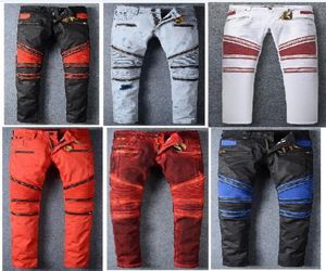 2017 Nieuwe Robin Mens Jeans Zipper Classic Gold Metal Wing Robins Mens Designer Jeans Biker Jeans Wash Studded Cowboy Slim Denim Pan6615617