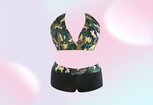 2017 Nieuwe Sexy Halter Bikini Set Badmode Vrouwen Push up Badpak Camouflage Print Strand Badpakken QP02087419925