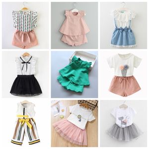 2-7t baby meisje kleding mode cartoon meisjes zomer set kleding baby pakken kinderen t-shirt + broek kinderkleding set van goede kwaliteit boetieks